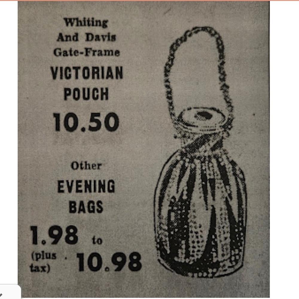 Whiting & Davis Vintage 1940’s Gate Frame Victorian Wristlet Bag Pouch - Picture 12 of 12